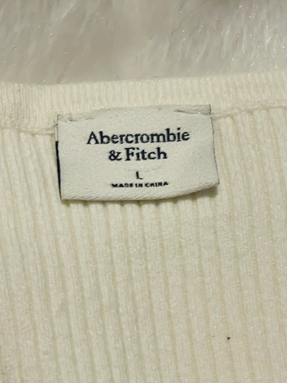 Abercrombie & Fitch Cream Ribbed  Bodysuit Womens size L - Picture 3 of 11